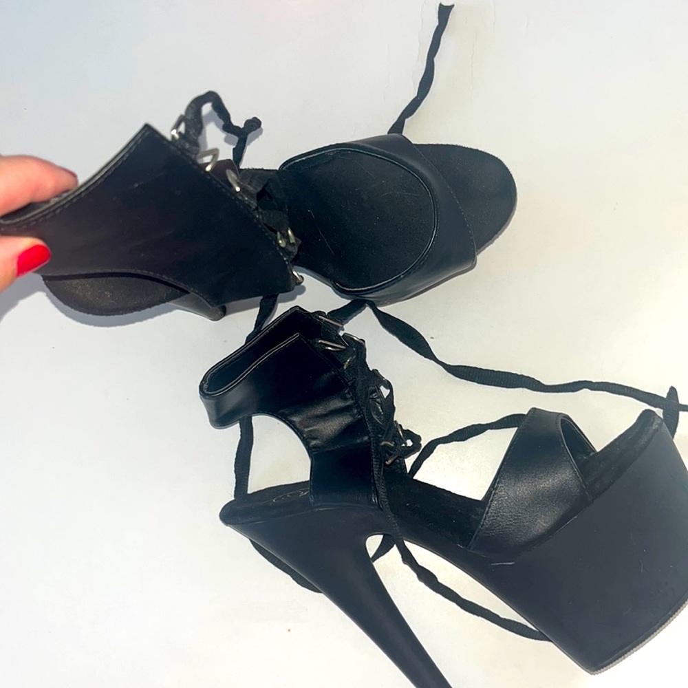 Pleaser’s lace up heels